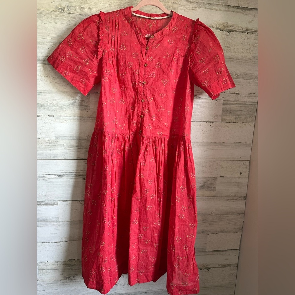 Free People Red Floral Button-Down Dress - Picture 6 of 6
